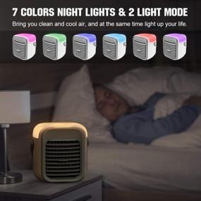 img 2 attached to 🌬️ ALLYAG Portable Air Conditioner Fan: Evaporative Cooling & Filtration Function, Ideal for Home Office Bedroom with 7 Color Night Light Waterbox