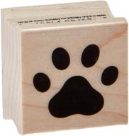 hero arts paw print wood stamp: vibrant red rubber design for crafting and scrapbooking logo