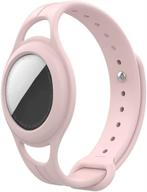 🔒 2021 mutural airtag case: soft silicone cover for apple airtag, lightweight anti-lost bands for kids - pink logo
