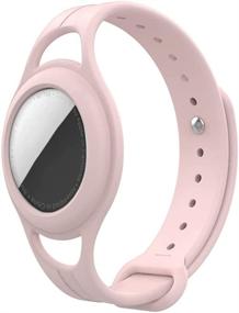 img 4 attached to 🔒 2021 Mutural AirTag Case: Soft Silicone Cover for Apple AirTag, Lightweight Anti-Lost Bands for Kids - Pink