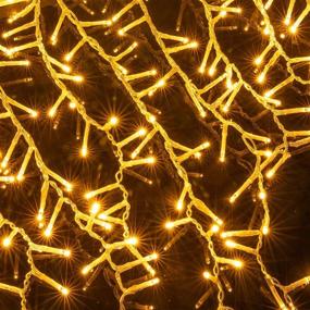 img 3 attached to 🎄 9.8ftx2.3ft Icicle Cluster String Lights 8 Lighting Modes Fairy Lights AWQ 320LED | Waterproof Plug-in LED Lights for Christmas Wedding Party Home Wall Decorations | Outdoor Indoor Indoor Lights (Warm White)