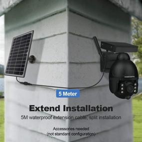 img 3 attached to 📷 Solar Spotlight Security Camera with Pan Tilt, 2.4G WiFi, Solar Battery Powered, Full-Color Night Vision, 2-Way Audio, PIR Motion Detection, Wire-Free, SD Card Slot - INQMEGAPRO-588