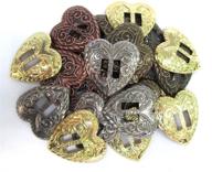 heart-shaped conchos with mixed finishes; slotted; set of 24 logo