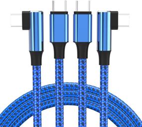 img 4 attached to 🔌 Высокоскоростной кабель USB C к C 65W (2 шт. 6,6 футов) для Samsung Galaxy S21/S20 Ultra/20+, Note 20 Ultra/10+, Pixel 3a/4a/5, iPad Pro 11/12.9 - Быстрая зарядка и разъем на 90 градусов