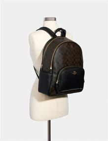 img 1 attached to 🎒 Coach Women's Signature Canvas Backpack - Upgrade your Style with Designer Backpacks!