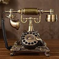 vintage-style rotary dial telephone - xichen resin imitation copper, ideal for home and office, retro old-fashioned design logo