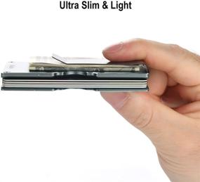 img 2 attached to 💼 Lindenle Minimalist Aluminum Wallet with RFID Blocking - Essential Men's Accessory