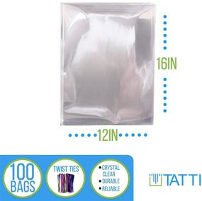 img 3 attached to 🎁 Clear Flat Cellophane Treat Bags - 100 Pcs, 12x16 Size, Ideal for Gift Wrapping, Bakery, Cookies, Candies, Desserts, Party Favors, Complete with Color Twist Ties!