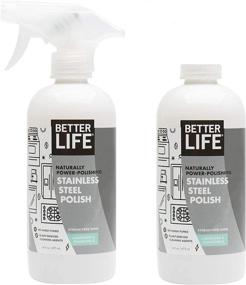 img 4 attached to 🧼 Premium Streak-Free Stainless Steel Polish - Lavender & Chamomile - 16oz (Pack of 2) | Better Life 24184