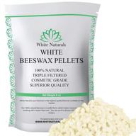 🐝 pure and natural white beeswax pellets - 1 lb (16 oz), cosmetic grade lip balm, lotion, candle making bees wax pastilles by white naturals logo