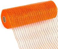 shop maypluss deco poly mesh ribbon - 10 inch x 30 feet roll - metallic foil orange design - high-quality craft supply logo