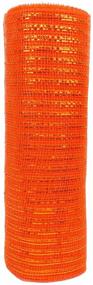 img 3 attached to Shop MAYPLUSS Deco Poly Mesh Ribbon - 10 inch x 30 feet Roll - Metallic Foil Orange Design - High-Quality Craft Supply