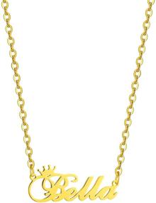 img 4 attached to Necklace Personalized Customized Nameplate Stainless Girls' Jewelry in Necklaces & Pendants