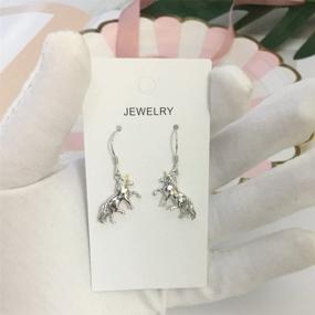 img 2 attached to 🦄 Sterling Silver Unicorn Earrings for Women - Hypoallergenic Ear Hooks Jewelry, Perfect Gift for Teens Girls - Ideal for Birthdays, Christmas, Proms, and Parties