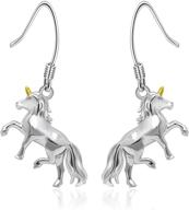 🦄 sterling silver unicorn earrings for women - hypoallergenic ear hooks jewelry, perfect gift for teens girls - ideal for birthdays, christmas, proms, and parties logo