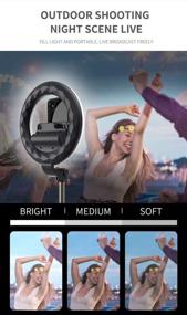 img 3 attached to 📸 JUYOEOVLD Ring Light Selfie Stick with Tripod Stand - Bluetooth Connection, Remote Control, 3 Light Modes & 3 Brightness Levels - Ideal for Live Streaming, Makeup, YouTube, TikTok