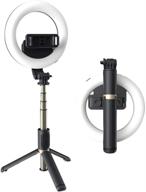 📸 juyoeovld ring light selfie stick with tripod stand - bluetooth connection, remote control, 3 light modes & 3 brightness levels - ideal for live streaming, makeup, youtube, tiktok logo