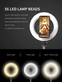 img 2 attached to 📸 JUYOEOVLD Ring Light Selfie Stick with Tripod Stand - Bluetooth Connection, Remote Control, 3 Light Modes & 3 Brightness Levels - Ideal for Live Streaming, Makeup, YouTube, TikTok