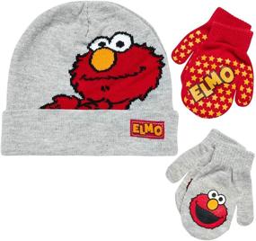 img 4 attached to 🧣 Sesame Street Elmo Cold Weather Set with Hat and 2 Pairs of Mittens