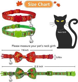 img 2 attached to 🐱 Pohshido 2 Pack Christmas Cat Collar: Festive Patterns, Removable Bow Tie, and Bell – Safe & Adjustable Winter Holiday Accessories