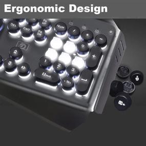 img 1 attached to 💡 LexonElec@ Technology Keyboard Mouse Combo: White LED Backlit Punk Keycap + Metal Pro Gaming Keyboard with 2400DPI Mouse & Mouse Pad (Black & White)
