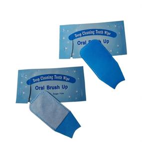 img 3 attached to 50 Disposable Finger Teeth Wipes with Mint Flavor for Fresh Breath & Deep Cleaning