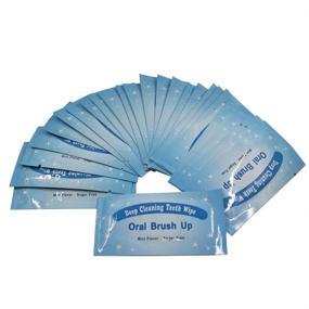 img 4 attached to 50 Disposable Finger Teeth Wipes with Mint Flavor for Fresh Breath & Deep Cleaning