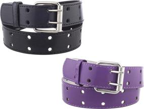 img 1 attached to 🧢 Stylish Boys' Accessories: Leather Medium Black Brown Belts from Pack