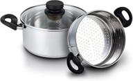 🍲 nevlers 3 quart stainless steel steamer pot with 2 quart steamer insert and glass vented lid - durable & safe - ideal kitchen addition for enhanced cooking experience logo