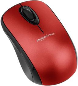 img 4 attached to 🖱️ Red Amazon Basics Wireless Mouse with USB Nano Receiver