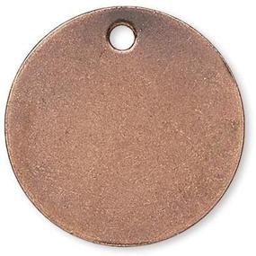 img 1 attached to 🔖 Lot of 20 Antique Copper Plated Metal Stamping Charms - Flat 15mm Round Circle Blank Coins