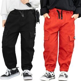 img 4 attached to MINI PANDA Toddler Little 2 Pack Boys' Clothing ~ Pants