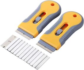 img 4 attached to 🪒 Bates- Razor Blade Scraper: 2 Pack with 30 Extra Blades - Window, Glass & Retractable Scraper Tool