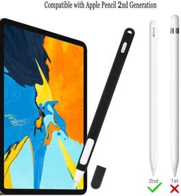 img 3 attached to 🖊️ ColorCoral Ultra Light Silicone Skin Sleeve Cover for New Apple Pencil 2nd Generation – Compatible with iPad Pro 2018 – Holder Case Included