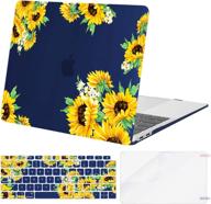 🌻 mosiso macbook air 13 inch case 2020-2018 release: sunflower hard shell, keyboard cover, screen protector - blue logo