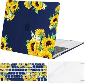 img 4 attached to 🌻 MOSISO MacBook Air 13 inch Case 2020-2018 Release: Sunflower Hard Shell, Keyboard Cover, Screen Protector - Blue