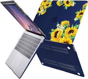 img 2 attached to 🌻 MOSISO MacBook Air 13 inch Case 2020-2018 Release: Sunflower Hard Shell, Keyboard Cover, Screen Protector - Blue