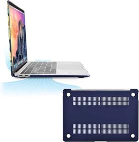 img 1 attached to 🌻 MOSISO MacBook Air 13 inch Case 2020-2018 Release: Sunflower Hard Shell, Keyboard Cover, Screen Protector - Blue