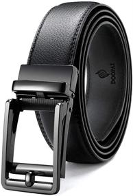 img 4 attached to 👔 Ultimate Versatility: Adjustable Leather Sliding Ratchet Belts for Men's Accessories