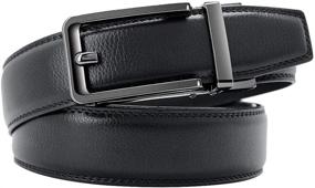 img 2 attached to 👔 Ultimate Versatility: Adjustable Leather Sliding Ratchet Belts for Men's Accessories