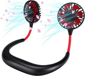 img 4 attached to 🌀 USB Rechargeable Portable Hanging Neck Fan - GIM 2000mAh, 3 Level Air Flow, 7 LED Lights, 3.5-9.5 Hours Runtime - Ideal for Home, Office, Travel, Indoor & Outdoor Use