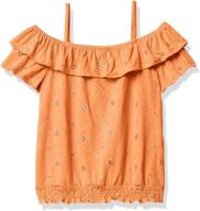 speechless girls shoulder ruffled eyelet logo