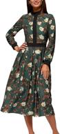 🌸 charming vintage midi dress for women – simple flavor floral print, long sleeve, ideal for elegant workwear logo