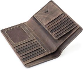 img 3 attached to 👜 Visconti 724 Hunter Distressed Brown Leather Tall Bifold Wallet - Ideal for Home, Business, or Travel, Measures 7x4x1 Inches (Oil Brown)