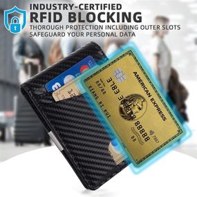 img 2 attached to Premium Leather Minimalist Wallet with Mutual Blocking Technology