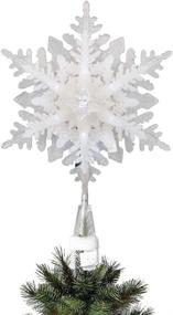 img 4 attached to 🎄 Enhance Your Christmas Tree with EAMBRITE's Glittery Four-Layer Snowflake Treetop Light