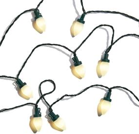 img 4 attached to 🎄 C7 LED Christmas Lights - 50 Frosted Bulbs: Battery Operated, 29ft Indoor/Outdoor Wedding & Party Decoration