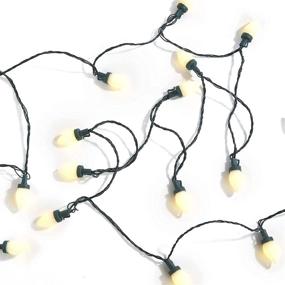 img 1 attached to 🎄 C7 LED Christmas Lights - 50 Frosted Bulbs: Battery Operated, 29ft Indoor/Outdoor Wedding & Party Decoration