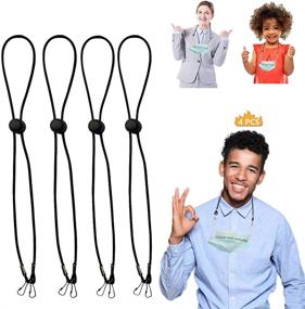 img 4 attached to Lanyards Extender Adjustable Pressure 4PCS Black