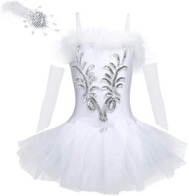 img 4 attached to ACSUSS Girls Sequin Ballet Tutu Leotard Dress for Stage Performance, Ballroom Dance, Jazz, Modern Dancing Costume